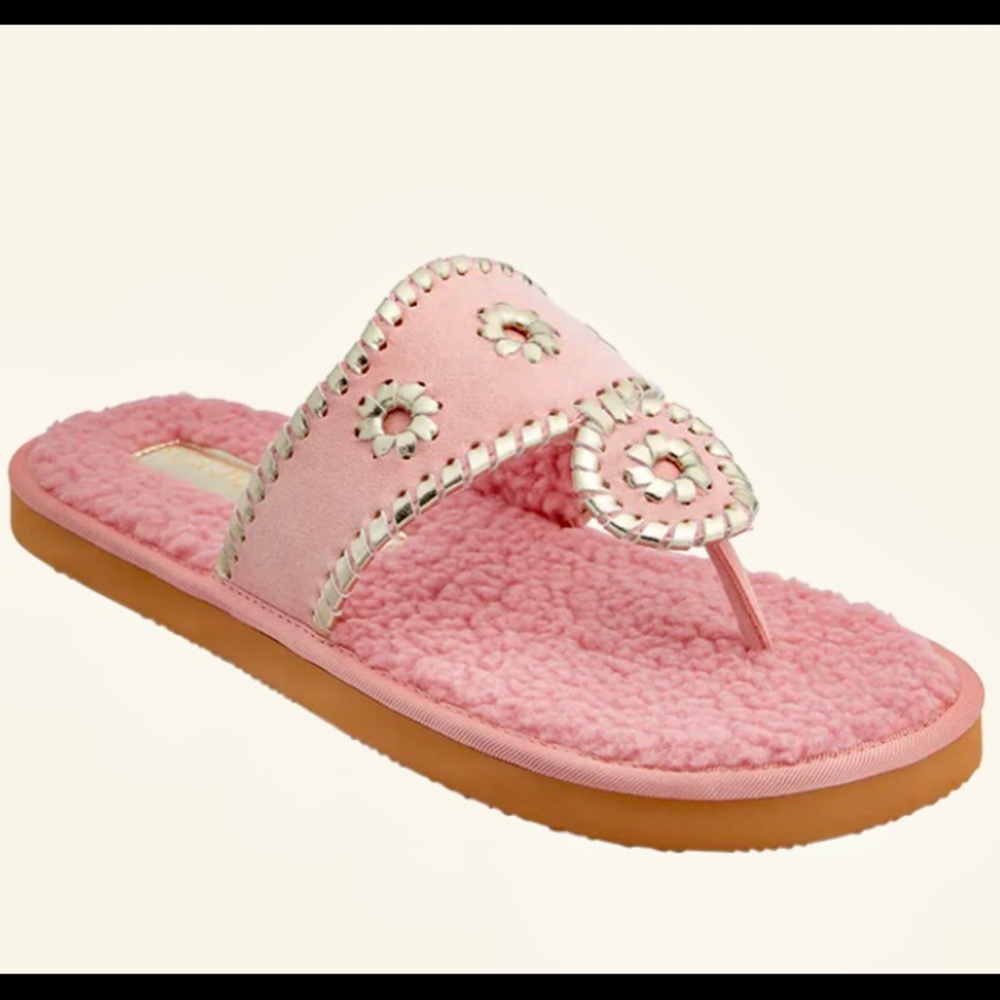 Jack Rogers pink suede slippers NIB 10
